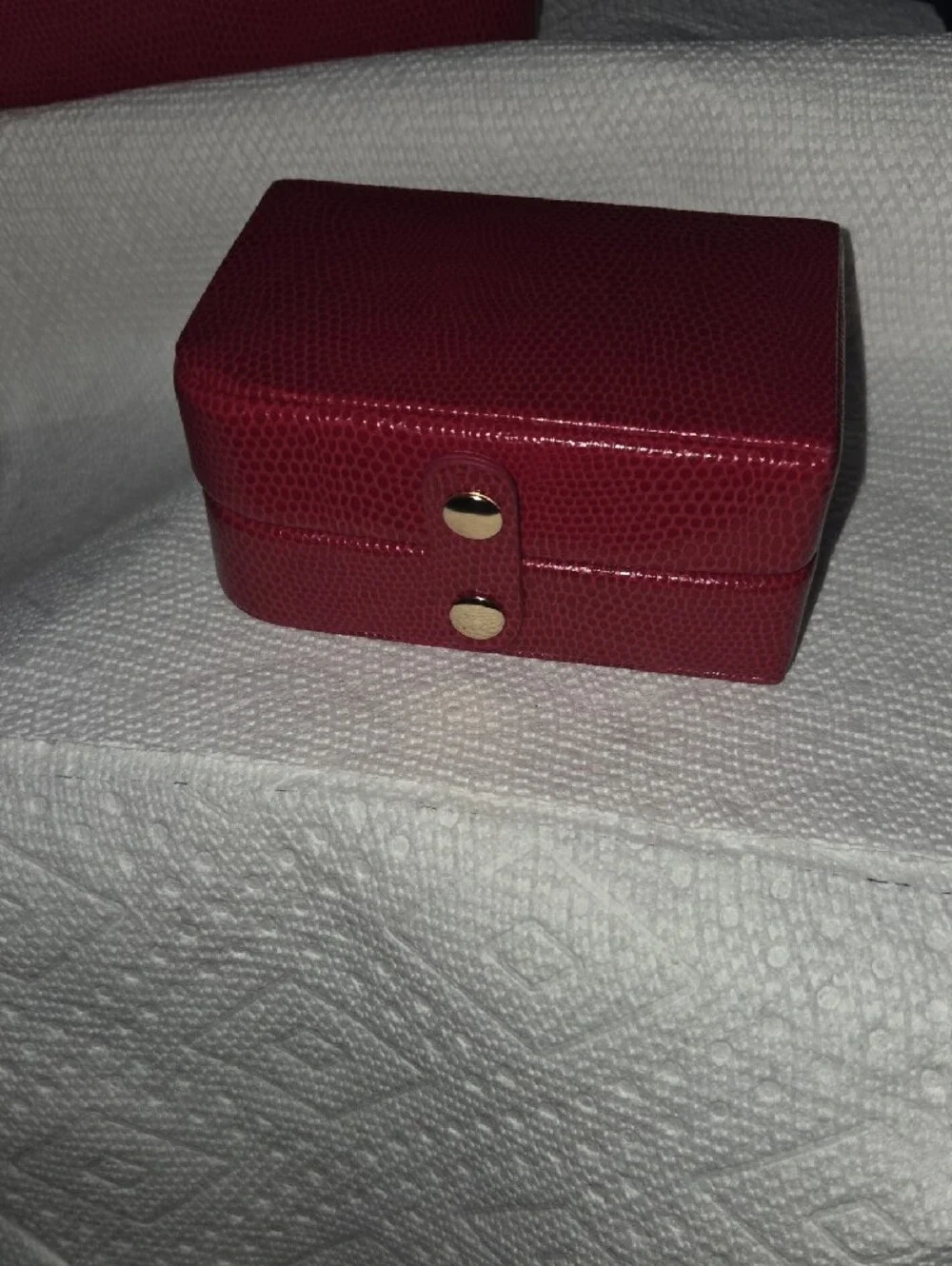 Bey-Berk Red Lizard Leather Jewelry Box